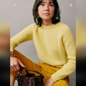 Sezane Otto Pale Yellow Crew Neck Jumper